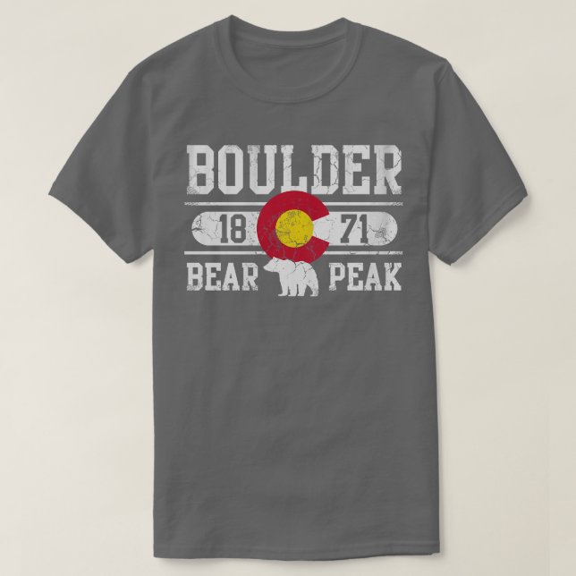 Camiseta Boulder Colorado Bear Peak Fade (Frente do Design)