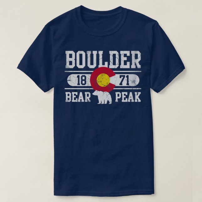 Camiseta Boulder Colorado Bear Peak Fade (Frente do Design)