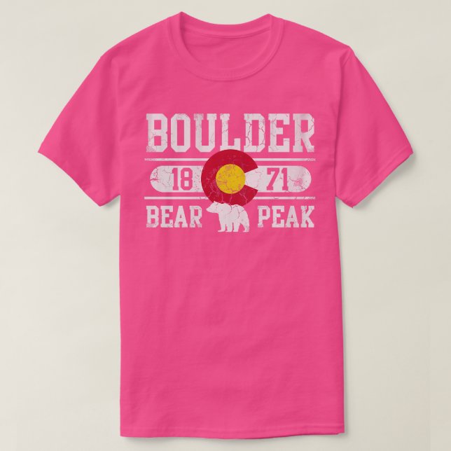 Camiseta Boulder Colorado Bear Peak Fade (Frente do Design)
