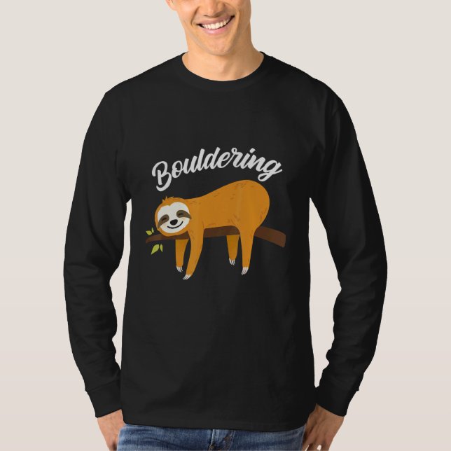 Camiseta Boulder Fun Sloth Escalando Rock (Frente)