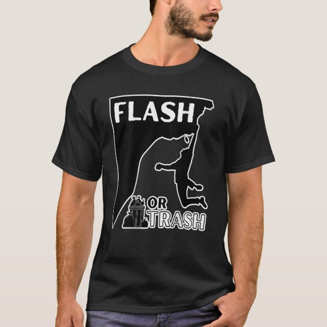 Camiseta Boulderin de escalada de IMPRESSÃO do Flash ou Tra (Frente)