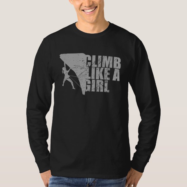 Camiseta Bouldering   Climb Like A Girl (Frente)