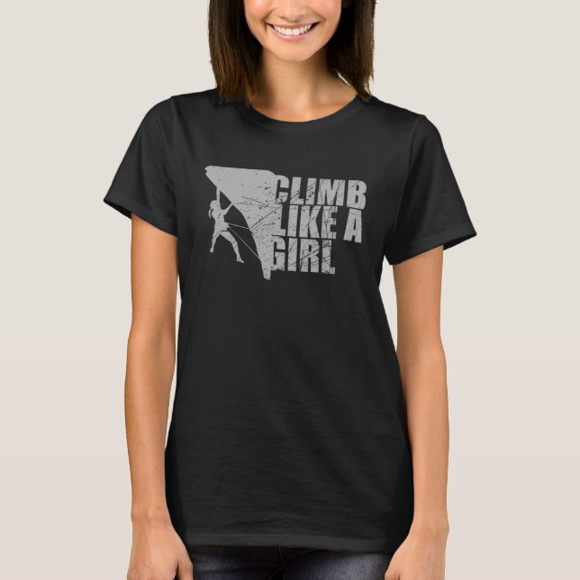 Camiseta Bouldering   Climb Like A Girl (Frente)
