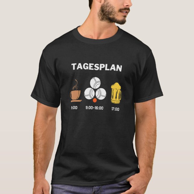 Camiseta Boule Daily Plan Coffee Beer Petanque Boccia (Frente)