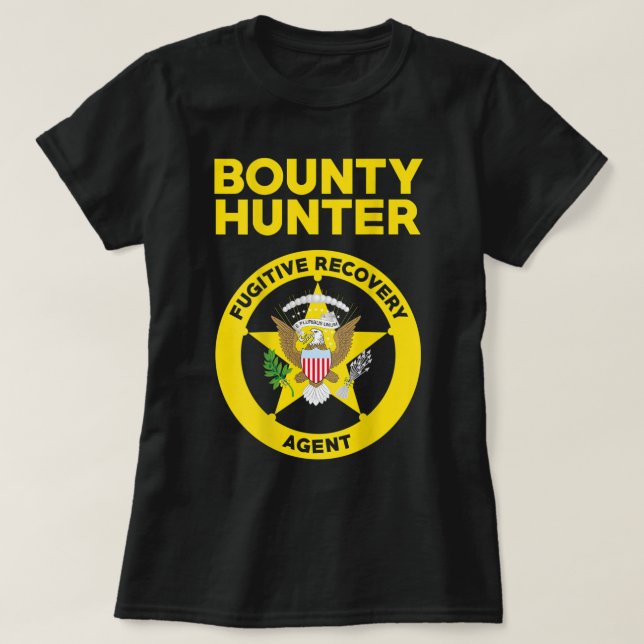Camiseta Bounty Hunter Fugitive Recovery Agent Bondsma (Frente do Design)
