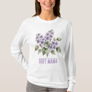 Camiseta Bouquet de Violeta Roxa em Aquarela PNG - Botânica