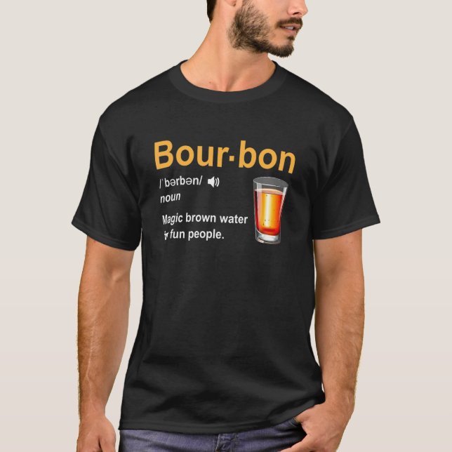 Camiseta Bourbon Definition Magic Brown Water For Fun Peopl (Frente)