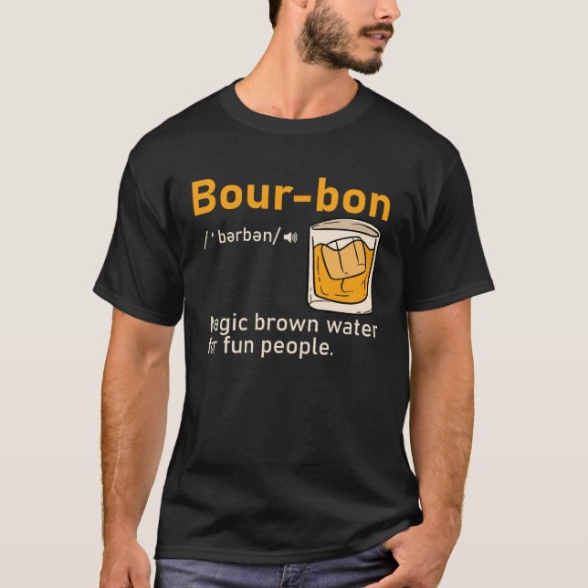 Camiseta Bourbon Definition Magic Brown Water  Whisky  Men (Frente)