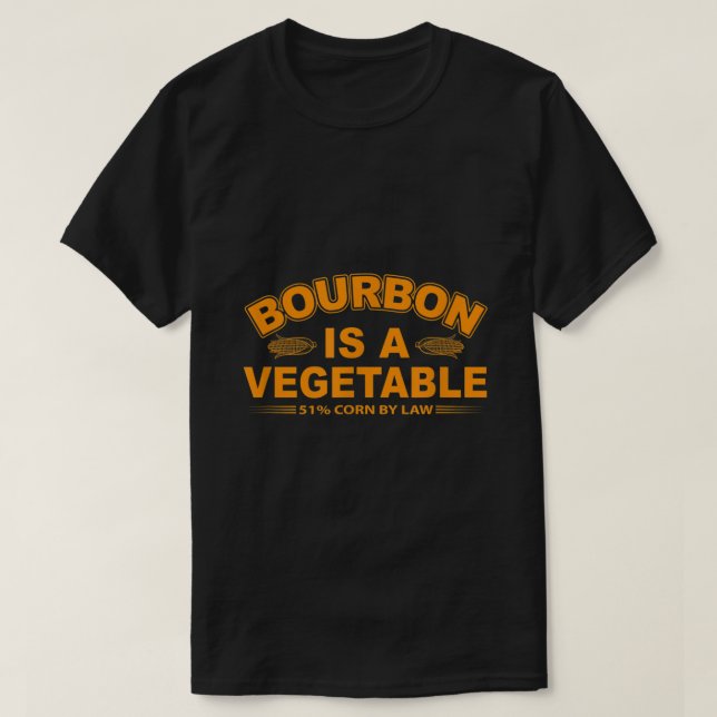 Camiseta Bourbon é um Bebendo uísque vegetal (Frente do Design)