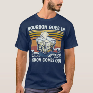 Camiseta Bourbon Goes In Wisdom Comes Out 1970s Retro