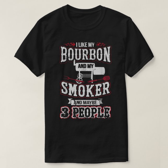 Camiseta Bourbon Smoker BBQ Humor Design (Frente do Design)