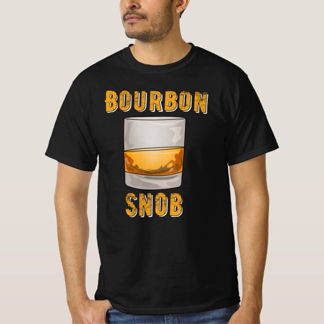 Camiseta Bourbon Snob Funny Whiskey Drinker (Frente)