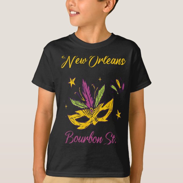 Camiseta Bourbon Street French Quarter New Orleans Mardi Gr (Frente)