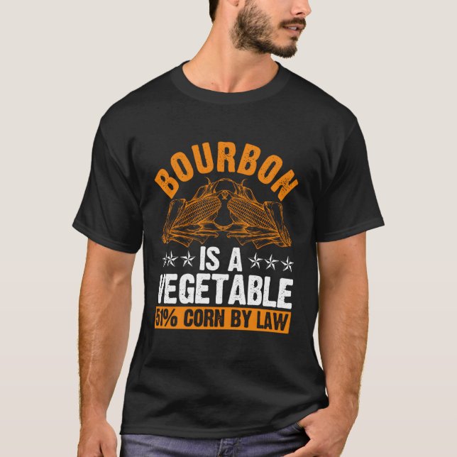 Camiseta Bourbon Vegetable Bebendo Corn Whiskey (Frente)