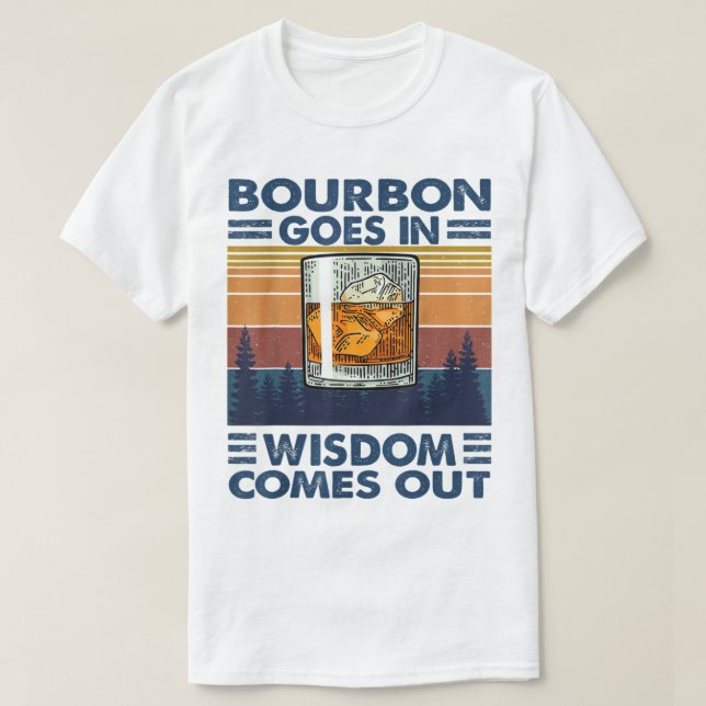 Camiseta Bourbon Wisdom Vintage Sunset Design (Frente do Design)