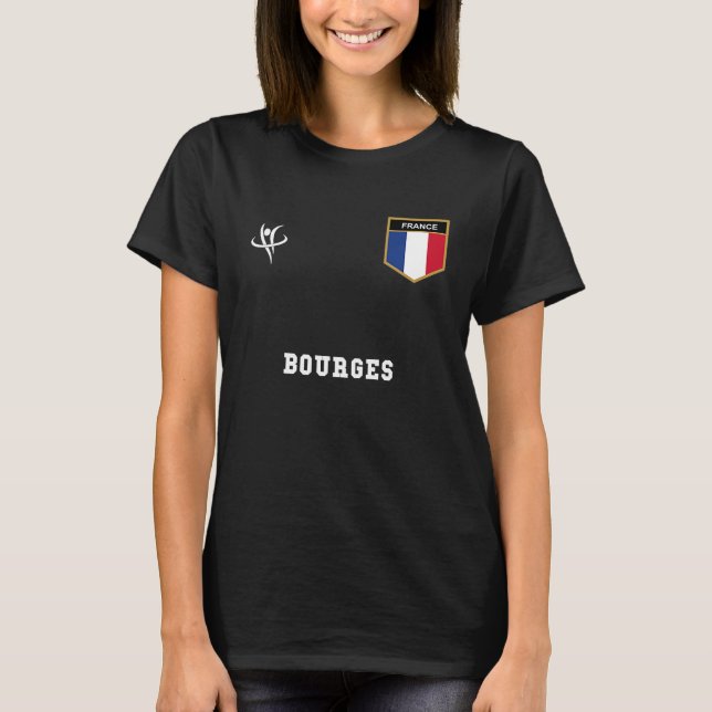 Camiseta BOURGES France Vintage Sports (Frente)