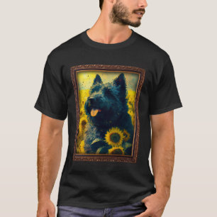 Camiseta Bouvier Des Flandres Pintando Flor de Girassol Mãe