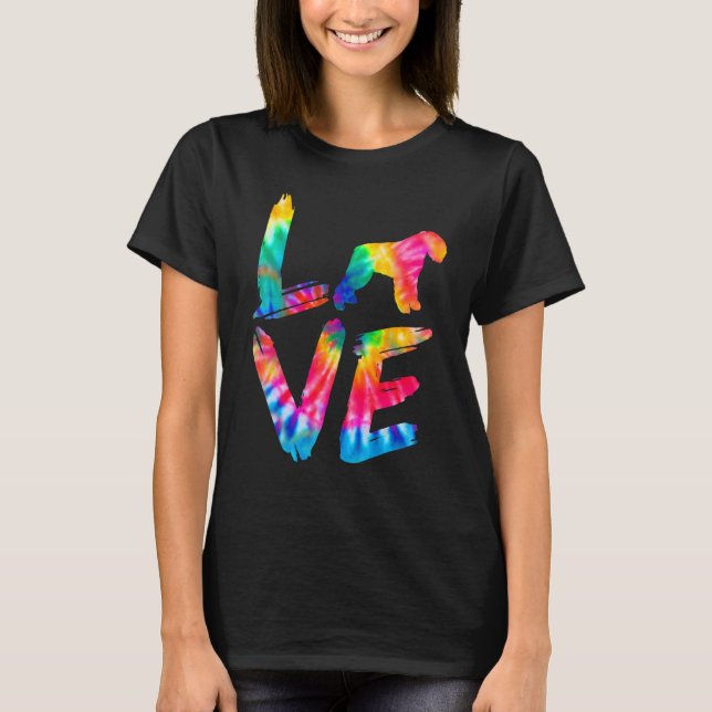 Camiseta Bouvier Des Flandres Tie Dye Amor Cachorro Mãe Pai (Frente)