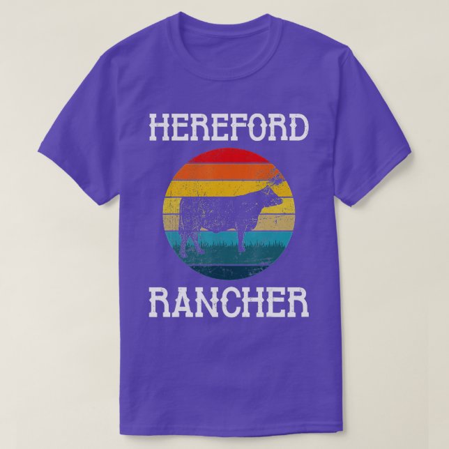 Camiseta Bovinos Hereford Rancher - Fazendeiro de Vaca (Frente do Design)