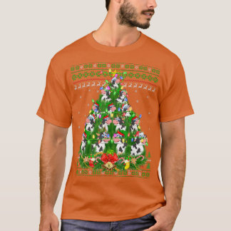 Camiseta Bovinos Xmas Lighting Papais noeis de gado Cristo