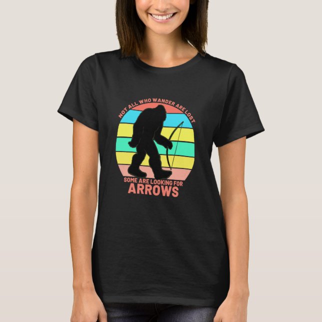 Camiseta Bow Arrow Not All Wander Lost Warm Womens Archery (Frente)