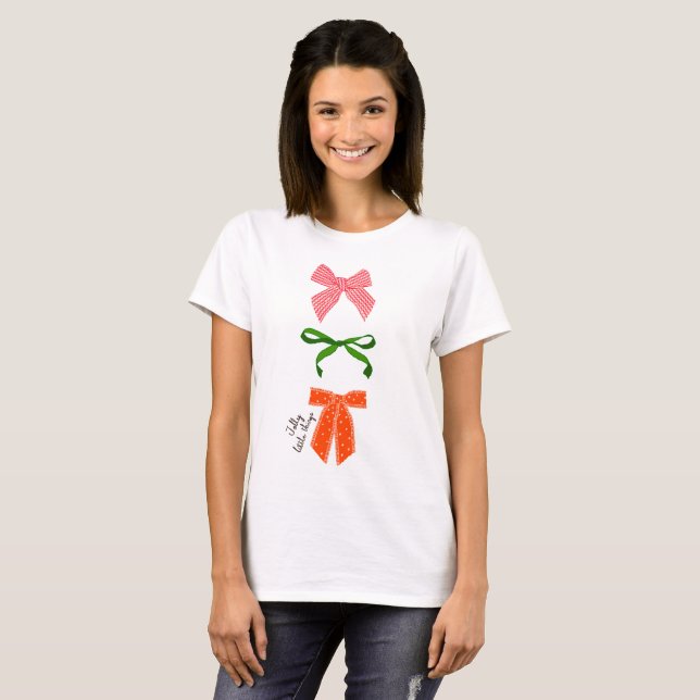 Camiseta Bow Jolly Little Things Christmas  (Frente Completa)