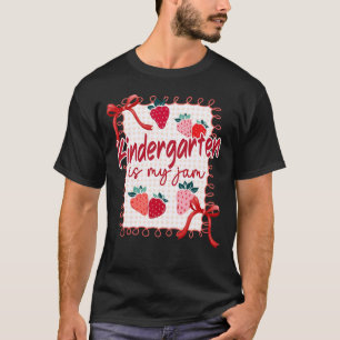 Camiseta Bow Strawberry Kindergarten é meu professor Jam