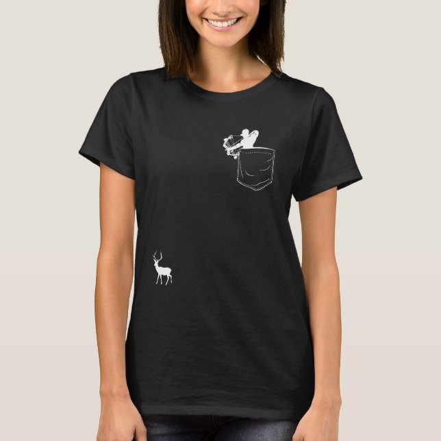 Camiseta Bowhun Archer Deer Hunter Pocket Bowhuning (Frente)