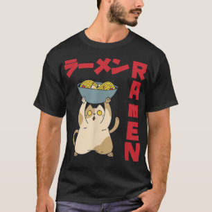 Camiseta Bowl Cat Ramen Anime Noodles Kawaii Japanese Sketc