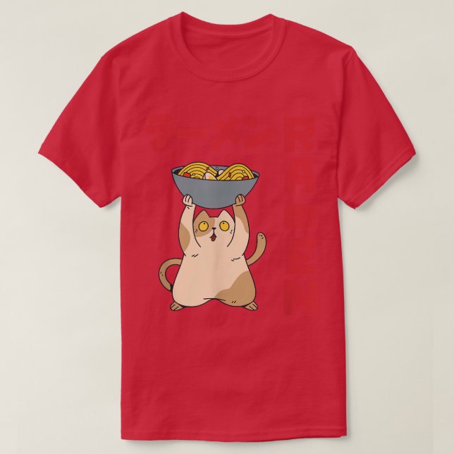 Camiseta Bowl Cat Ramen Anime Noodles Kawaii Japonês Sketc (Frente do Design)