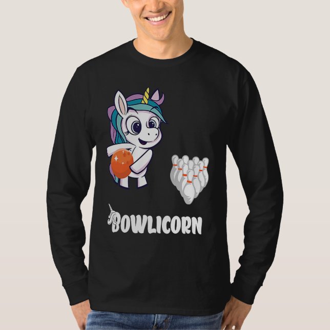 Camiseta Bowler Bowling Unicorn Strike Bowling Pin Bowling  (Frente)