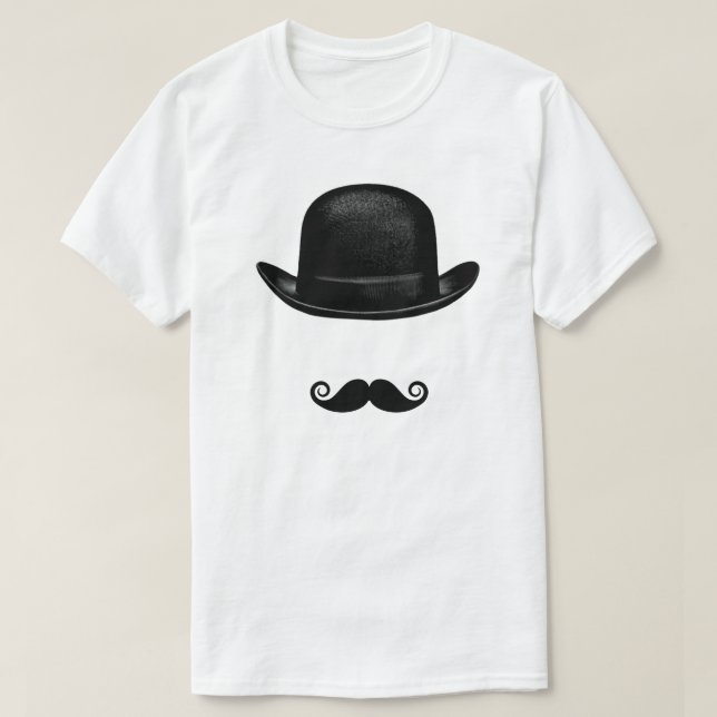 Camiseta Bowler e Mustache (Frente do Design)