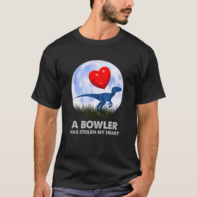 Camiseta Bowler Engraçado T Rex, Esportes Humorísticos Dino (Frente)
