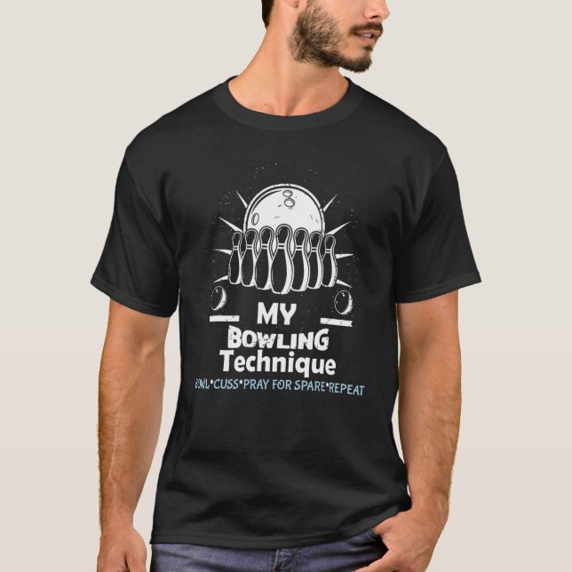 Camiseta Bowler Minha Técnica De Boliche Para Bowler (Frente)
