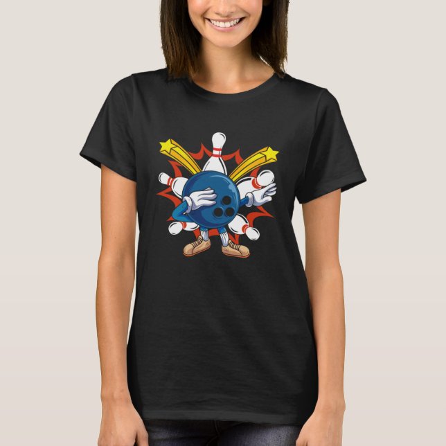 Camiseta Bowling Ball Dabbing Bowling Players &  Bowling (Frente)