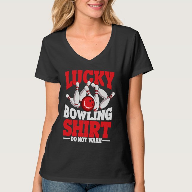 Camiseta Bowling Ball Pin Bowler Strike Bowling Team Bowlin (Frente)