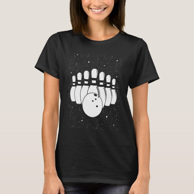 Camiseta Bowling Ball Pin Bowler Strike Bowling Team Bowlin (Frente)