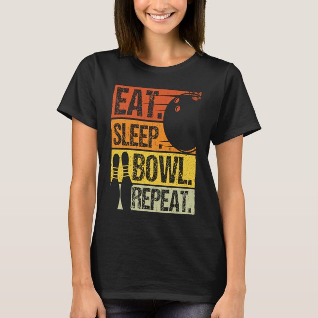 Camiseta Bowling Ball Pin Bowler Strike Bowling Team Bowlin (Frente)