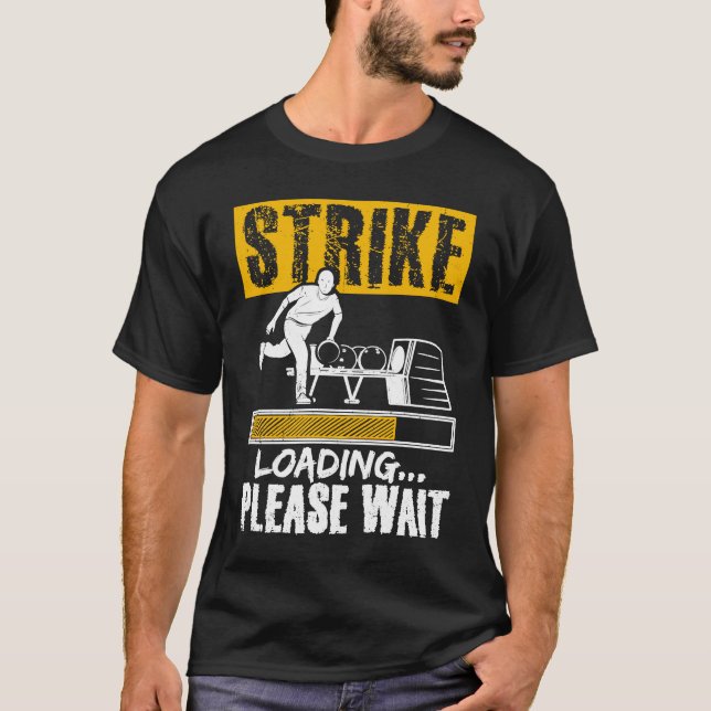 Camiseta Bowling Ball Pin Bowler Strike Team Bowling Alley  (Frente)