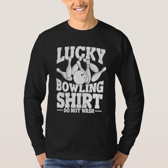 Camiseta Bowling Ball Pin Bowler Strike Team Bowling Alley  (Frente)