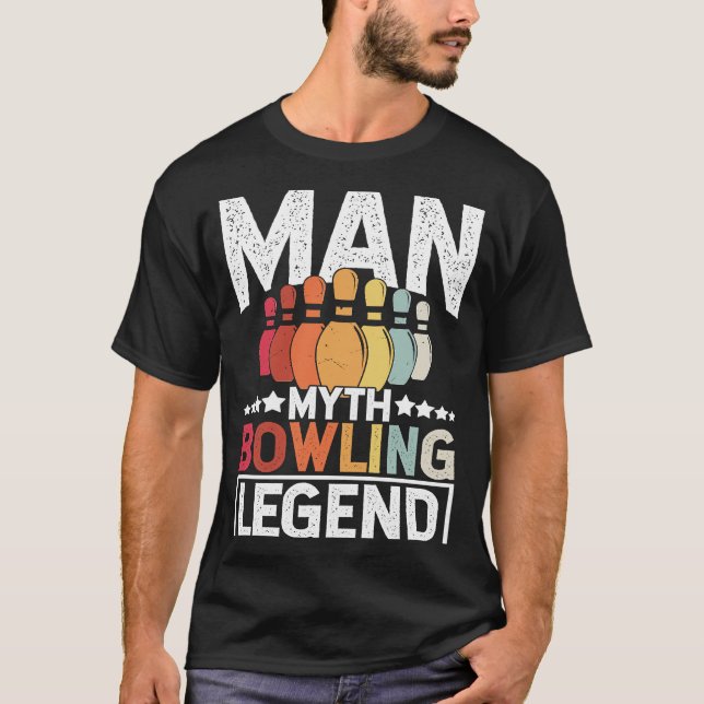 Camiseta Bowling Ball Pin Bowler Strike Team Bowling Alley  (Frente)