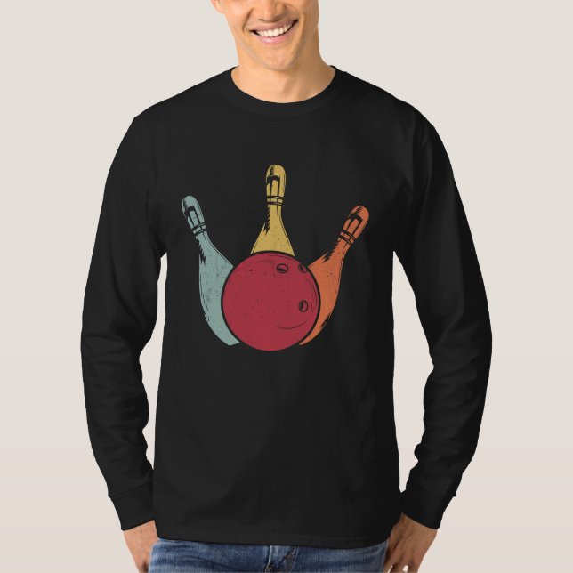 Camiseta Bowling Ball Pins Bowler Strike Bowling Legend Bow (Frente)