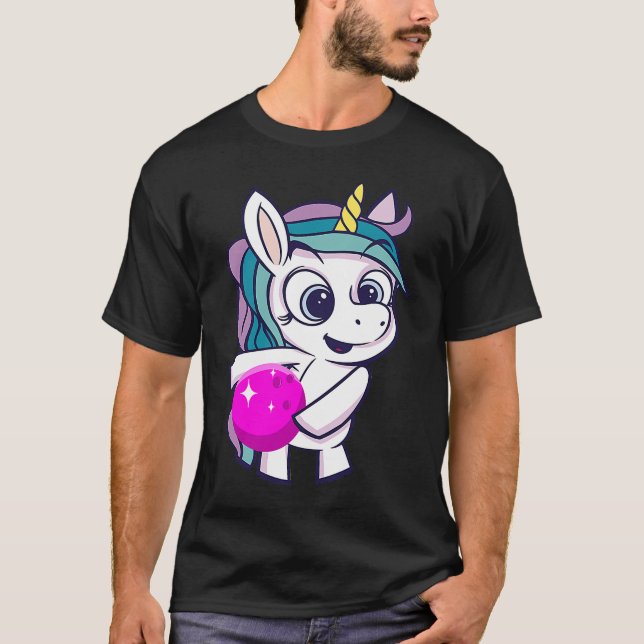 Camiseta Bowling Ball Unicorn Bowling Team Strike Bowler Bo (Frente)
