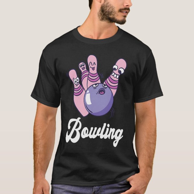 Camiseta Bowling Bowler Funny Bowling Bowling Pin Strike Bo (Frente)