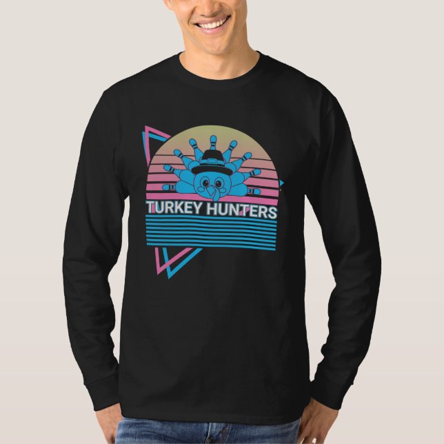 Camiseta Bowling Bowler Retro Turkey Hunters (Frente)