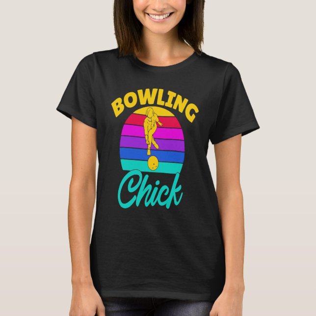 Camiseta Bowling Chick Women Team Bowler (Frente)