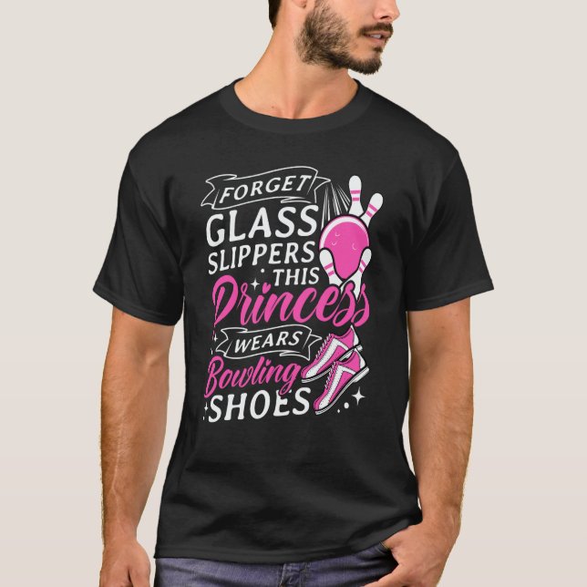 Camiseta Bowling Girl Princess Pin Bowler Strike Bowling Te (Frente)