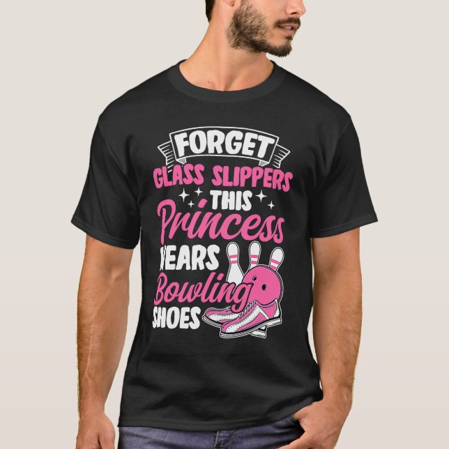 Camiseta Bowling Girl Princess Pin Bowler Strike Team Bowli (Frente)