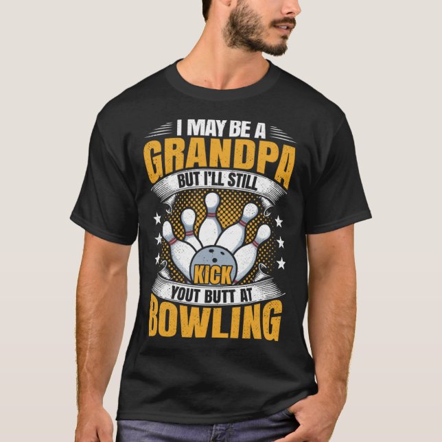 Camiseta Bowling Grandpa  Grandfather Hobbies & Sports (Frente)