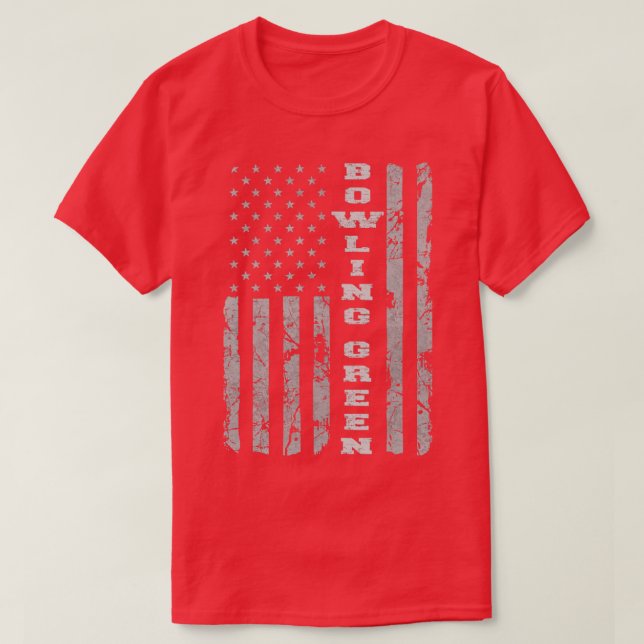 Camiseta Bowling Green Kentucky American flag  (Frente do Design)